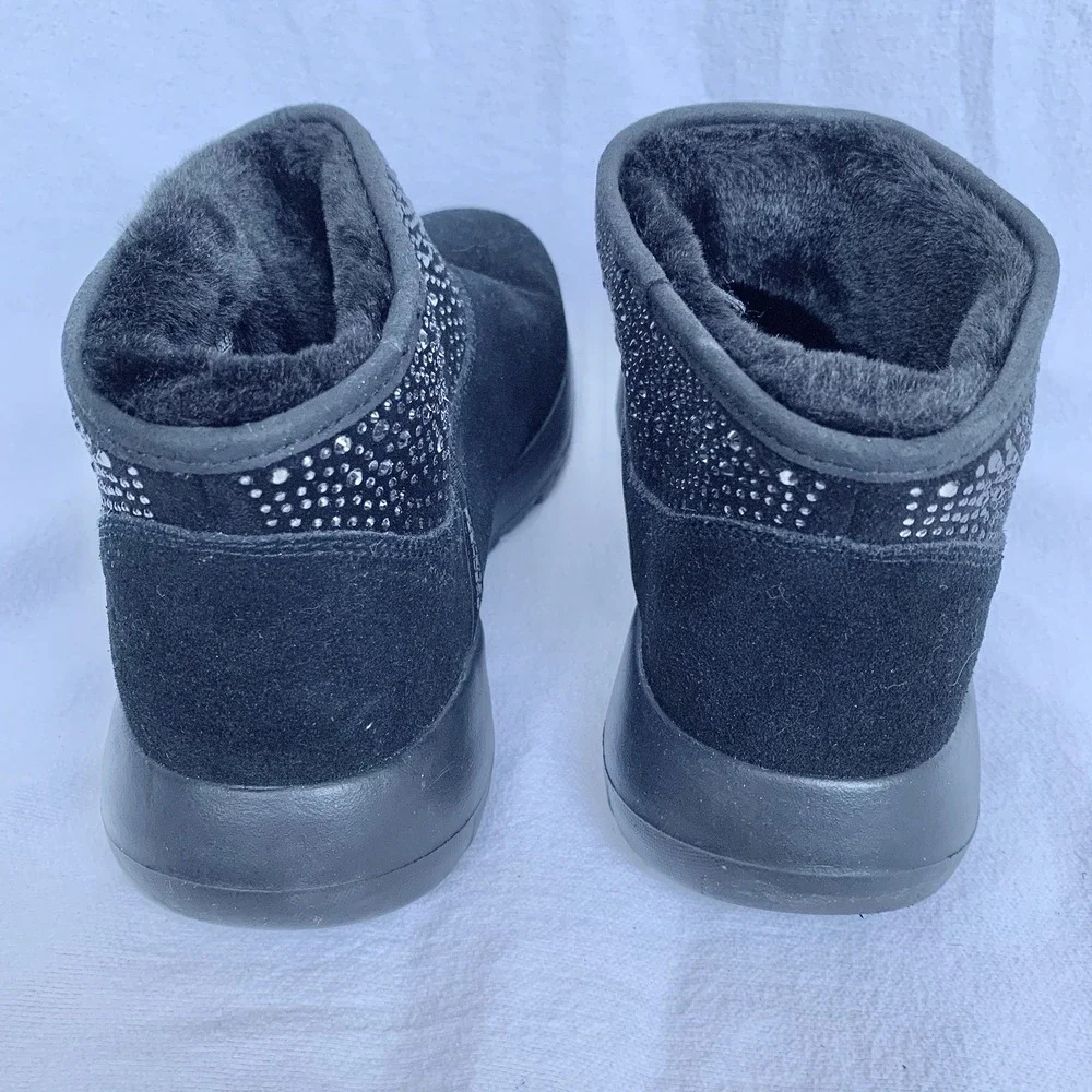 Skechers Womens Black Hands Free Slip-ins Martha Stewart On-The-Go Joy Boots 9.5